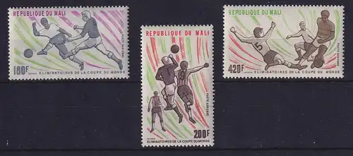 Mali 1977 Lufpostmarken Fußball-WM 1978 Mi.-Nr. 604-606 postfrisch ** 