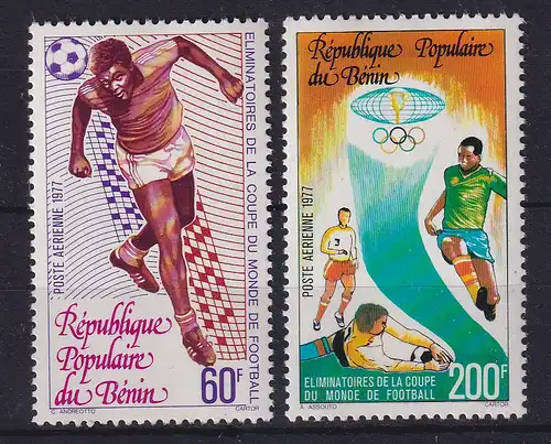 Benin 1977 Luftpostmarken Fußball-WM Mi.-Nr. 97-98 postfrisch **