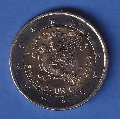 Finnland 2005 2-Euro-Sondermünze 60 Jahre UNO bankfr. unzirk. 