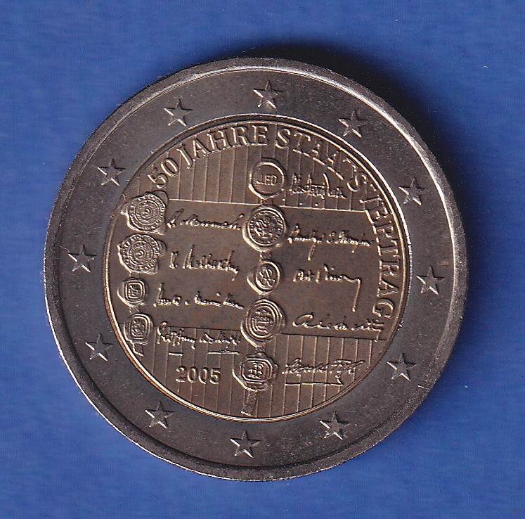 Österreich 2005 2EuroSondermünze 50 Jahre Staatsvertrag bankfr. unzirk. Nr. 64217 oldthing Österreich 2005 2EuroSondermünze 50 Jahre Staatsvertrag bankfr. unzirk. Nr. 64217 oldthing