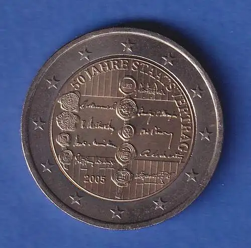 Österreich 2005 2-Euro-Sondermünze 50 Jahre Staatsvertrag bankfr. unzirk. 