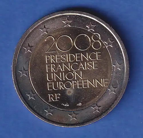 Frankreich 2008 2-Euro-Sondermünze Präsidentschaft  Europ.Union bankfr. unzirk. 