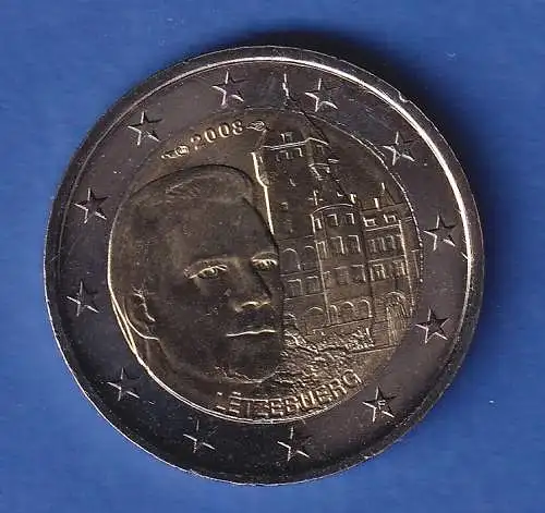 Luxemburg 2008 2-Euro-Sondermünze Großherzog Henri bankfr. unzirk. 