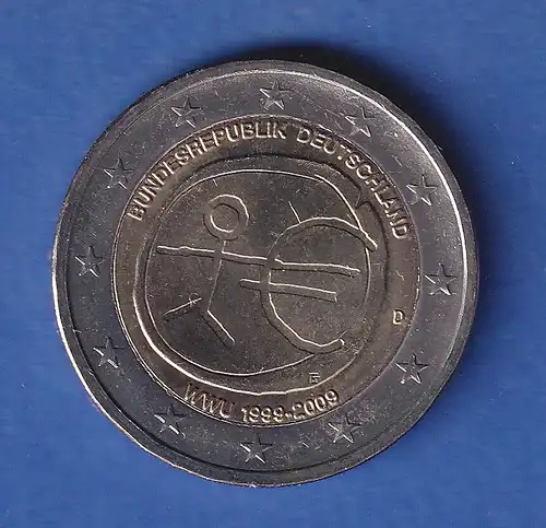 Deutschland 2009 2-Euro-Sondermünze Währungsunion bankfr. unzirk. 
