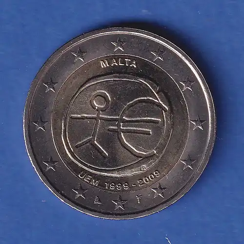 Malta 2009 2-Euro-Sondermünze Währungsunion bankfr. unzirk. 
