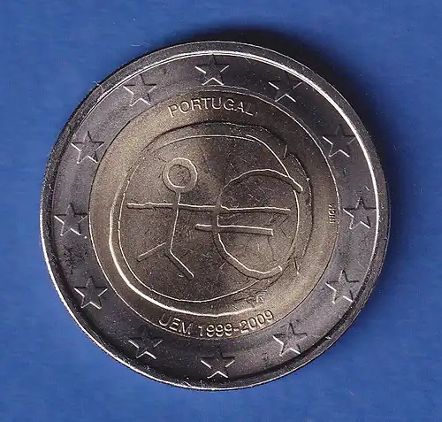 Portugal 2009 2-Euro-Sondermünze Währungsunion bankfr. unzirk. 