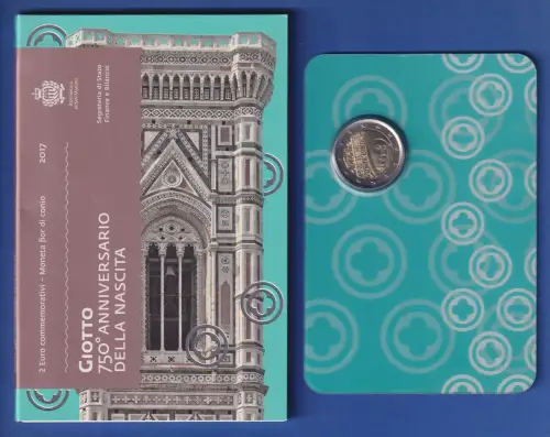 San Marino 2-Euro Gedenkmünze 2017 GIOTTO stgl im Folder 
