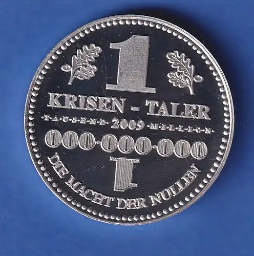 Medaille 2009 Krisen-Taler auf die Finanzkrise  2008-2009