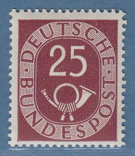 Bundesrepublik Posthornsatz 25Pfg-Wert Mi.-Nr. 131 postfr. ** gepr. Schlegel