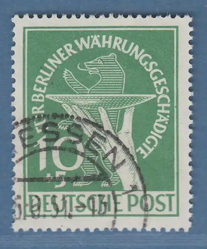 Berlin 1949, Währungsgeschädigte 10+5 Pfg Mi.-Nr. 68 sauber gest. ESSEN, gepr.