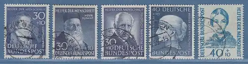 Bund Helfer der Menschheit 1951-55 Lot 5 sog. Blauwerte, schön O, alle gpr. BPP