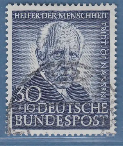 Bund 1953 Höchstwert 30+10 Fridtjov Nansen Mi.-Nr. 176 gestempelt gepr. BPP