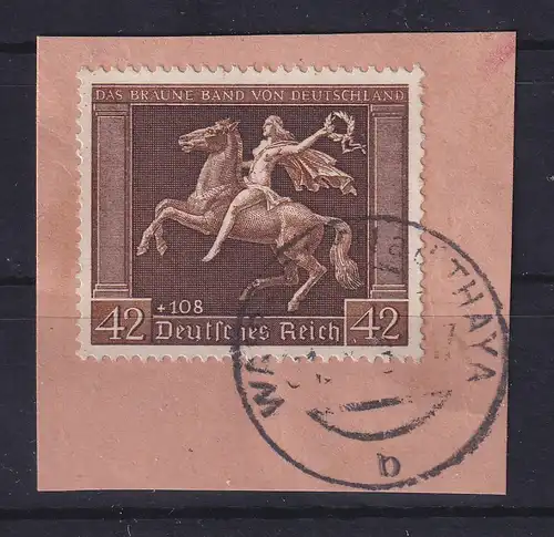 Deutsches Reich 1938 Braunes Band Mi.-Nr. 671y O WAIDHOFEN / THAYA  a. Briefstk.