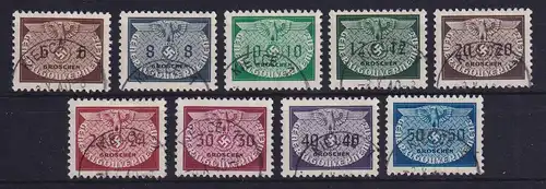 Generalgouvernement 1940 Dienstmarken Mi.-Nr. 16-24 gestempelt 