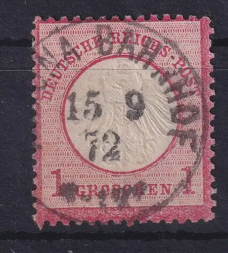 Dt. Reich 1872 kl. Brustschild 1 Gr. rotkarmin Mi.-Nr. 4 O 