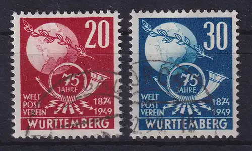Frz. Zone Württemberg 1949 Mi.-Nr. 51-52 gestempelt, geprüft SCHLEGEL BPP