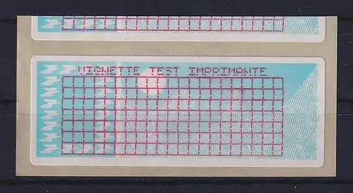 Frankreich-ATM Taube Farbband-Testmarke Gitterdruck übergroß ** sp.E. lilarot