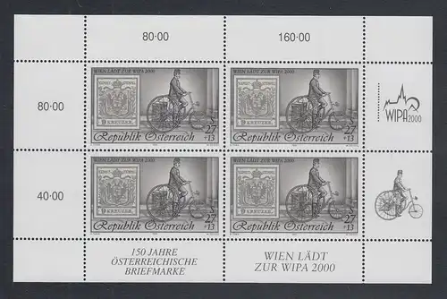 Österreich 1997 WIPA 2000 Wien Mi.-Nr. 2222 I  Schwarzdruck-Kleinbogen **