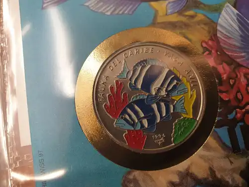Cuba / Kuba Fauna der Karibik Satz 6 color. Münzen je 1 Peso cu-ni Numisbriefe