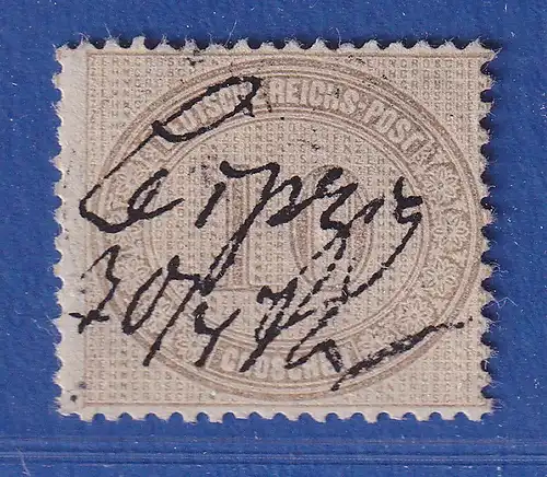 Dt. Reich Innendienstmarke 10 Gr Mi.-Nr. 12 mit Federzug-Entwertung gepr. BÜHLER
