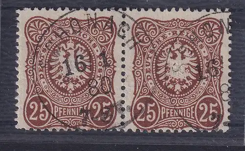 Dt. Reich 25 Pf Mi.-Nr.35b waag. Paar O linke Marke senkr. Bug gepr. WIEGAND BPP