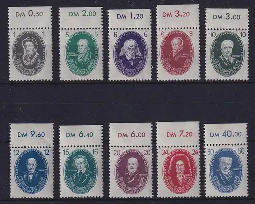 DDR 1950 Akademie der Wissenschaften Mi.-Nr. 261-270 Oberrandsatz postfrisch **
