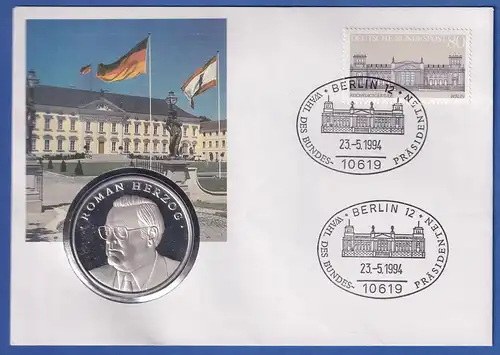 Gedenkbrief Wahl v. Roman Herzog z. Bundespräsidenten m. Medaille u. Mi.-Nr.1287