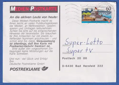 Bundesrepublik 1991 Koblenz ohne Fluor Mi.-Nr. 1583x als EF auf Bedarfs-Karte