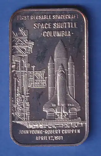Silberbarren 1 Unze Space Shuttle Columbia 1981