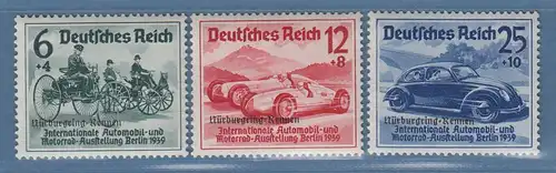 Deutsches Reich, Mi.-Nr. 695-97 Nürburgringrennen Satz kpl. einwandfrei **