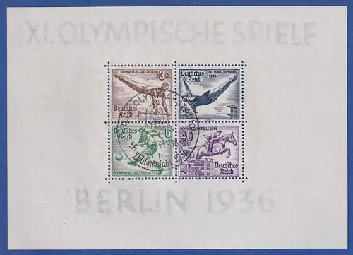 Deutsches Reich 1936 Olympische Spiele Mi.-Nr. Block 5 X, ET-O BERLIN 1.8.36