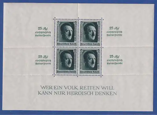 Dt. Reich 1937 Hitler-Block Reichsparteitag Mi-Nr. Block 11 postfrisch **