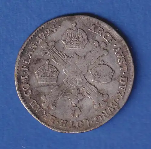 Österreichische Niederlande Silbermünze 1794 B Kaiser Franz II. 1/4 Kronentaler 