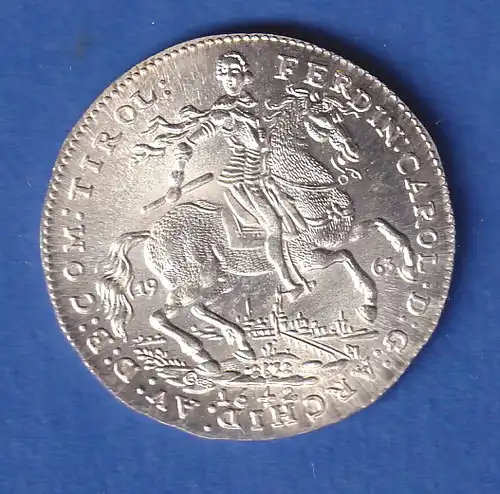 Österreich 1963 Nachprägung Silbermünze 1642 Erzherzog Ferdinand Karl 6,4g/Ag835