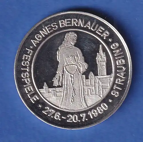 Medaille 1980 Straubing Theresienplatz Agnes-Bernauer-Festspiele