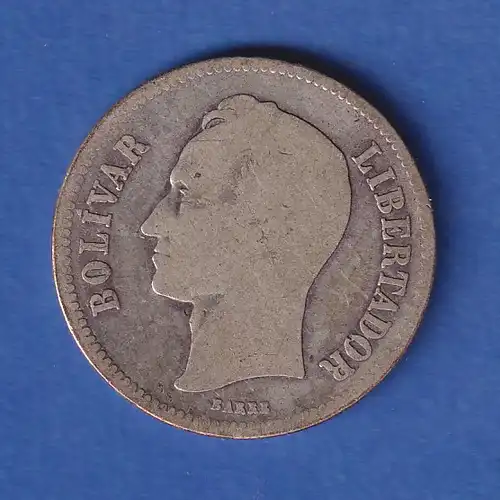 Venezuela 1936 Silber-Kursmünze 2 Bolivares 10g Ag835