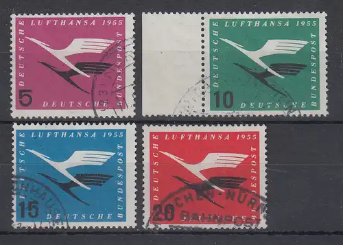 Bundesrepublik 1955 Lufthansa  Mi.-Nr. 205-208 mit Wasserzeichen Vb kpl. Satz O 