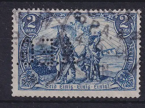 Deutsches Reich 2 Mark Gotische Inschrift Mi.-Nr. 79 - Lochung AEG gestempelt