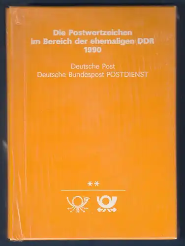 DDR Jahrbuch der Postwertzeichen der Deutschen Post 1990 mit Marken **