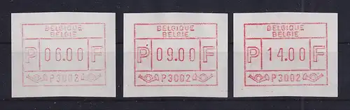 Belgien FRAMA-ATM 1.Ausgabe 1981 Aut.-Nr. P3002 Satz 6-9-14 **