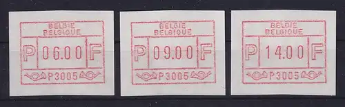 Belgien FRAMA-ATM 1.Ausgabe 1981 Aut.-Nr. P3005 Satz 6-9-14 **