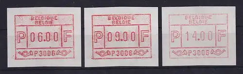 Belgien FRAMA-ATM 1.Ausgabe 1981 Aut.-Nr. P3006 Satz 6-9-14 **