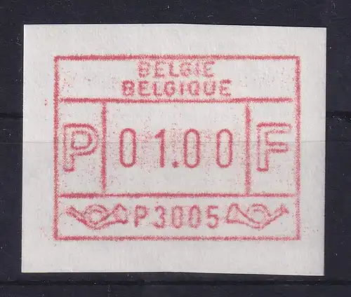 Belgien FRAMA-ATM 1.Ausgabe P3005 auf Camp-Papier hell Mi.-Nr. 1.1 u **