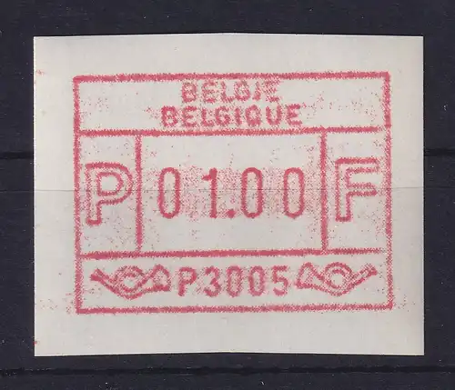 Belgien FRAMA-ATM 1.Ausgabe P3005 auf Camp-Papier dunkel Mi.-Nr. 1.1 v **