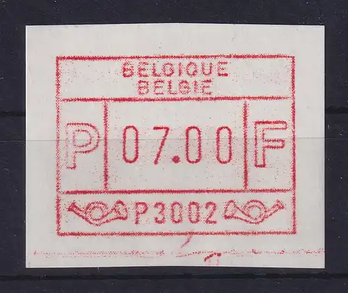 Belgien FRAMA-ATM 1.Ausgabe P3002 Gummidruck Wert 7.00 **