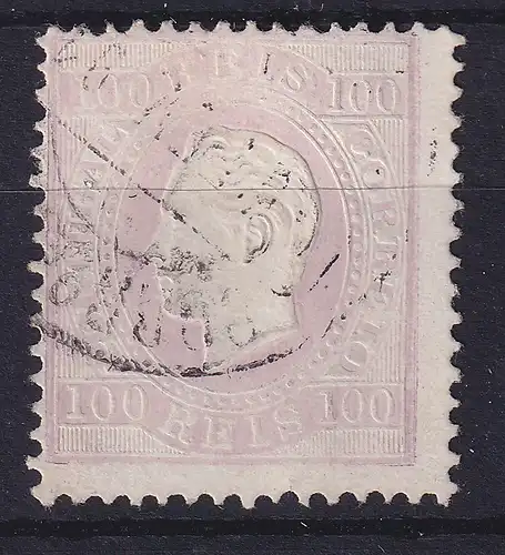 Portugal 1871 König Luis I. 100 Reis Mi.-Nr. 41 y B gestempelt