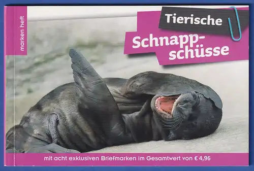 Österreich 2014 Markenheftchen Tierische Schnappschüsse mit 8 Briefmarken