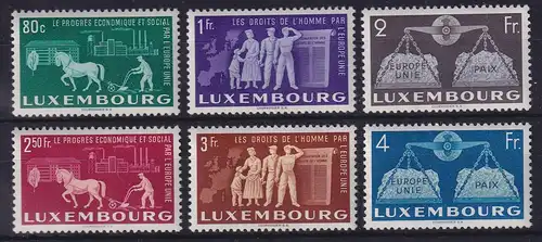 Luxemburg 1951 Europäische Einigung Mi.-Nr. 478-83 Satz kpl. postfrisch **