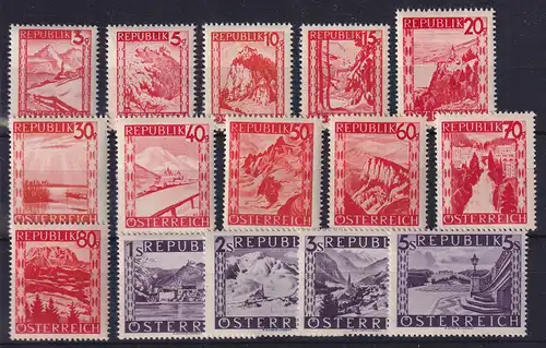 Österreich 1947/48 Landschaften Mi.-Nr. 838-853 postfrisch ** 
