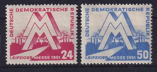 DDR 1951 Frühjahrsmesse in Leipzig Mi.-Nr. 282-283 postfrisch **